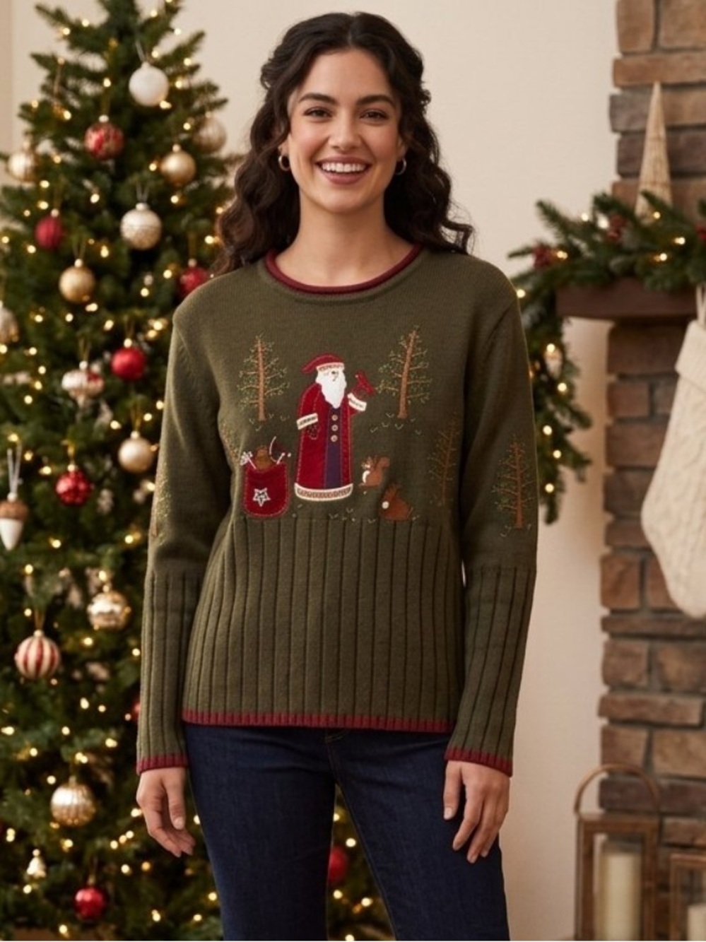 Christopher & Banks Christmas Santa sweater